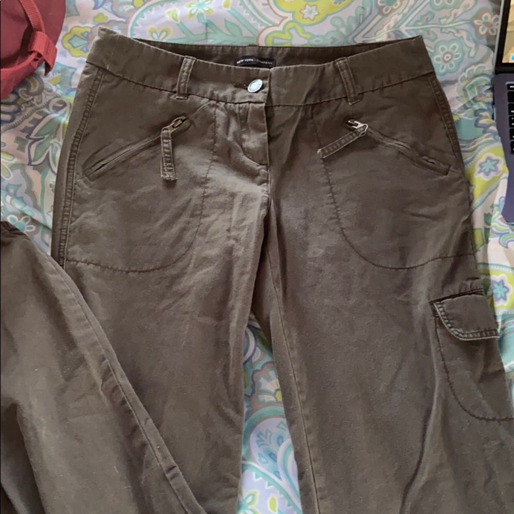 Army Green Tapered Cargo Pants